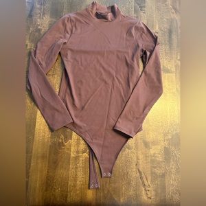 Abercrombie & Fitch Soft Brown long sleeve mock neck bodysuit size Medium